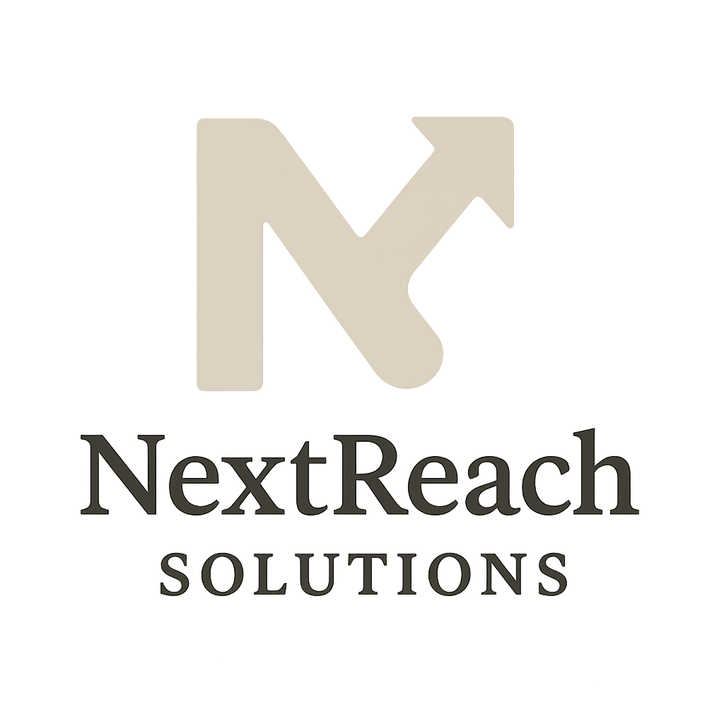 Logo for NextReach Solutions: beige 