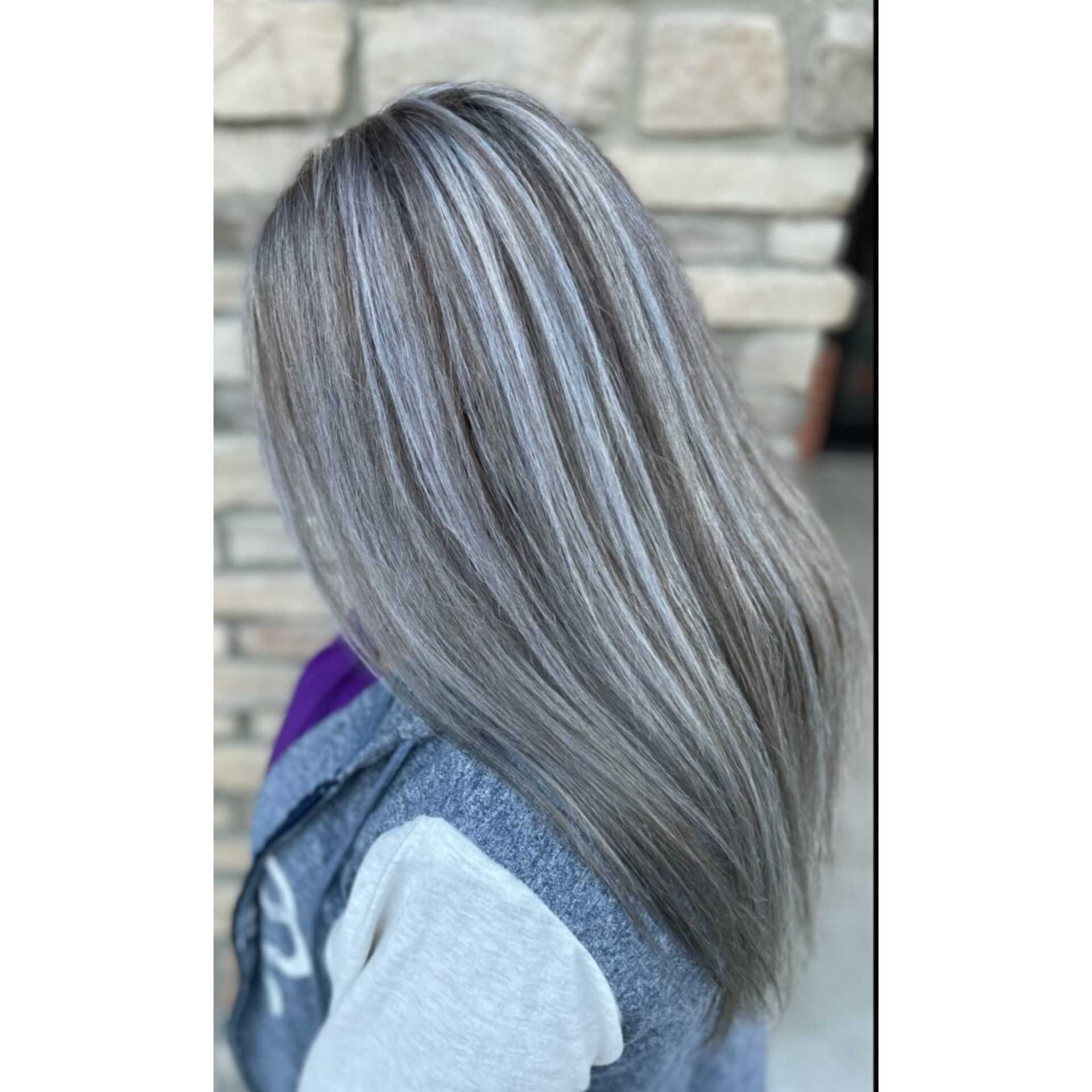 Woman With Grey Hair — Canton, MI — Hair FX Studio