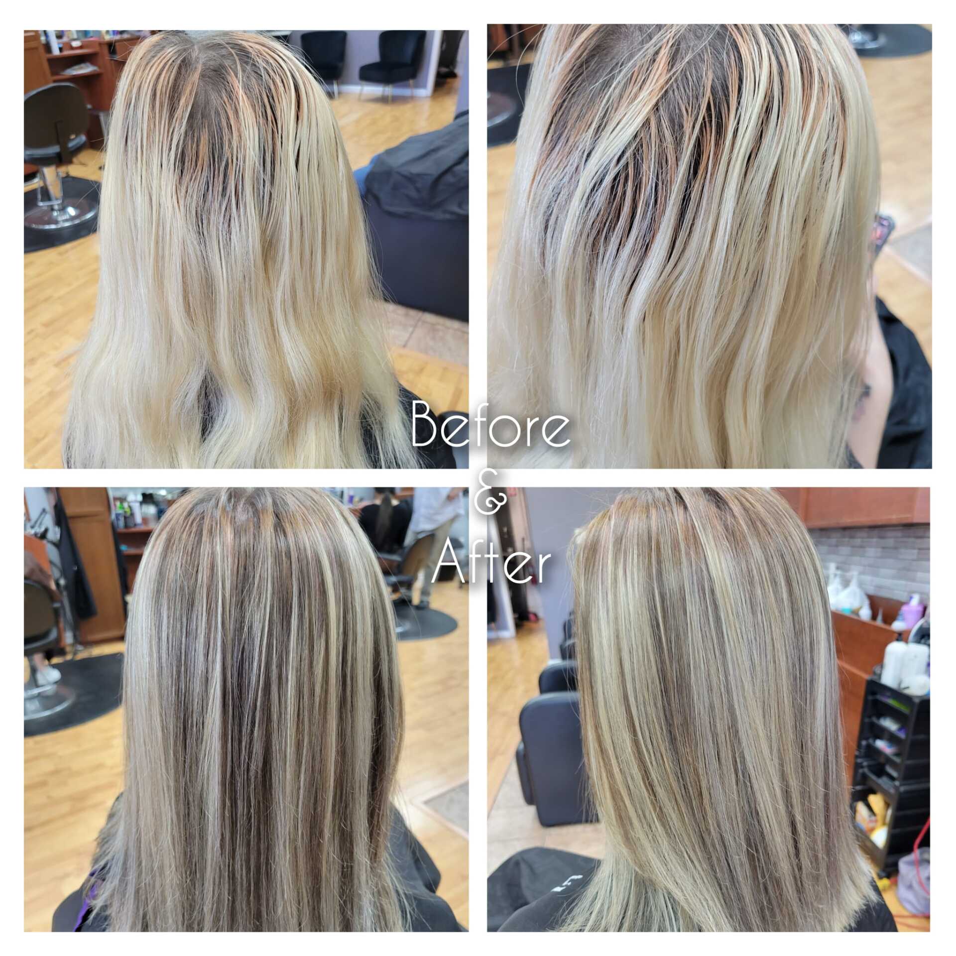 Before And After Coloring A Woman's Hair — Canton, MI — Hair FX Studio