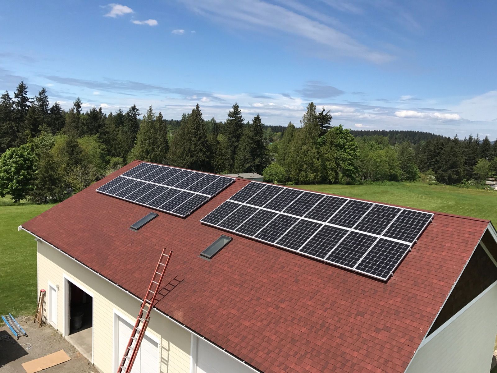Vashon Island solar panel installation.
