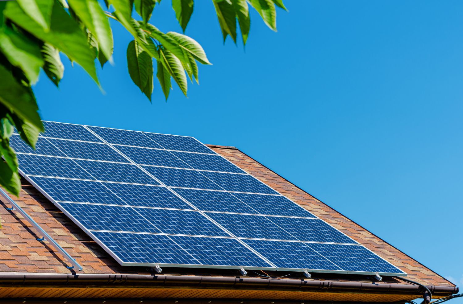 Solar panels installed on house in Tacoma, Washington.