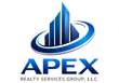 Logo for Apex Realty Services Group, LLC featuring a blue stylized building graphic encircled by a swoosh.