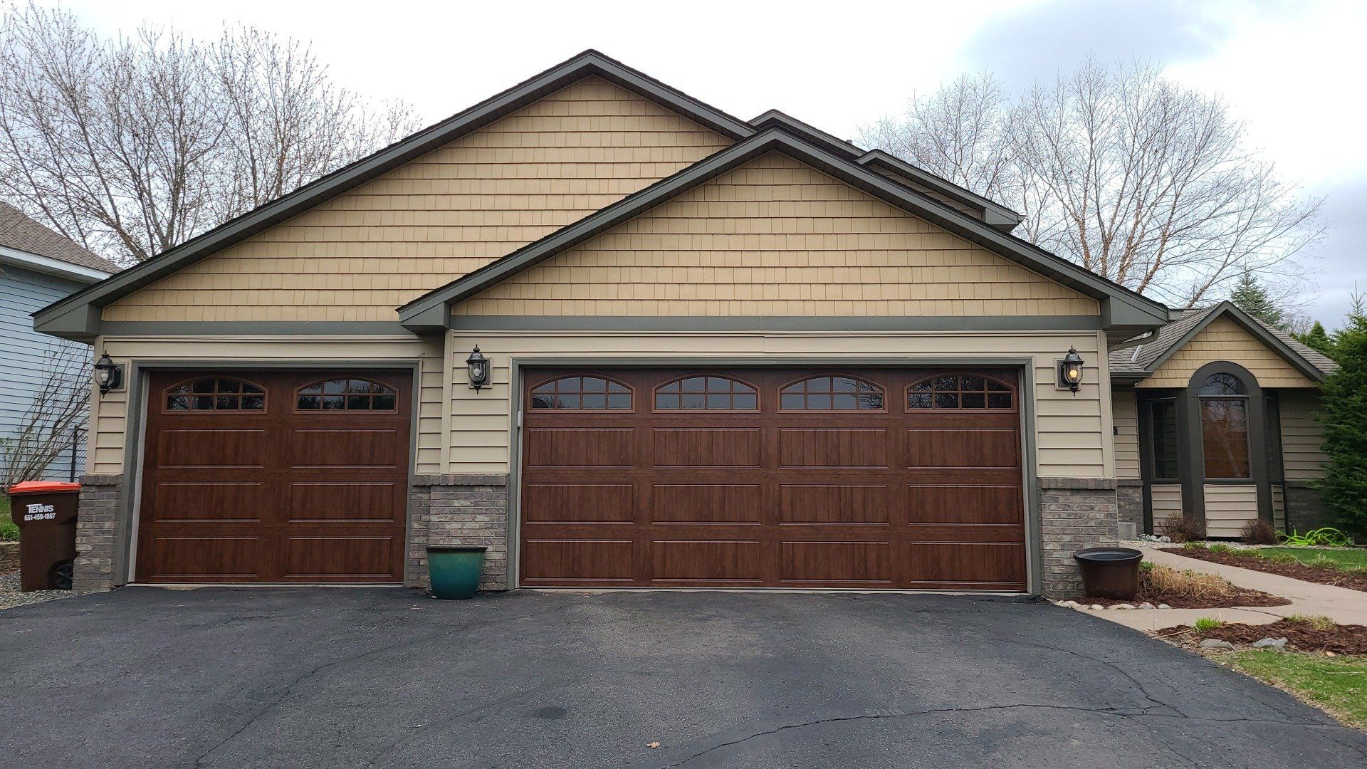 Modern Wooden Garage Door | St. Paul, MN | PDQ Garage Door Service