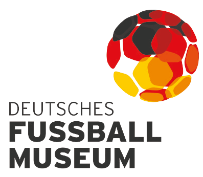 A logo for deutsches fussball museum with a soccer ball in the center