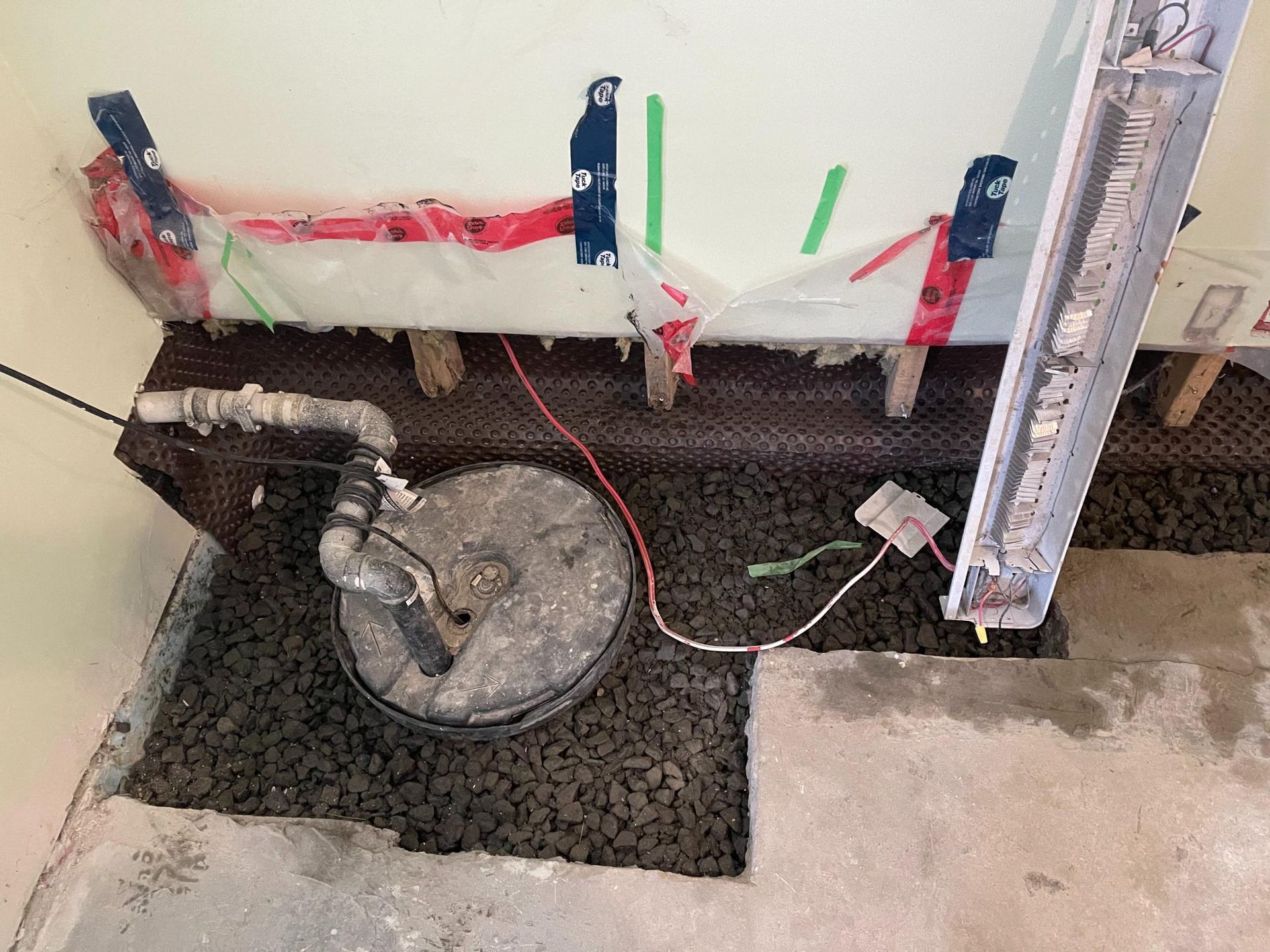 sump pump installation in basement