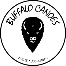 A black and white logo of a buffalo in a circle.