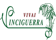 Logo “Viva Inciguerra” verde e rosso con foglie e viticci stilizzati.