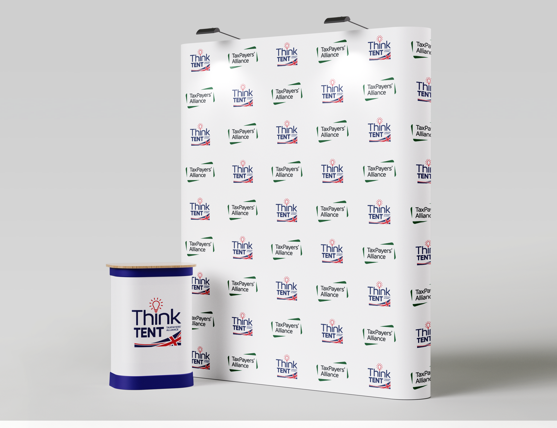 pop-up stand and podium for taxpayers' alliance