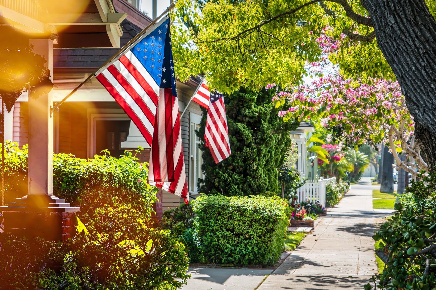 Residential House with American Flag — San Jose, CA — Business & Escrow Service Center
