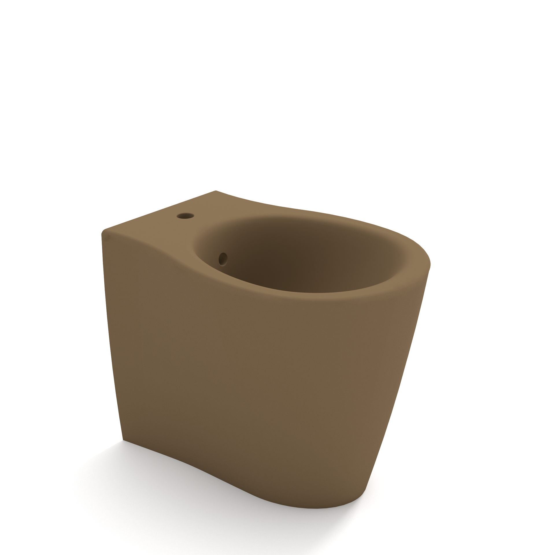 Lavabo da bagno in ceramica marrone su sfondo bianco