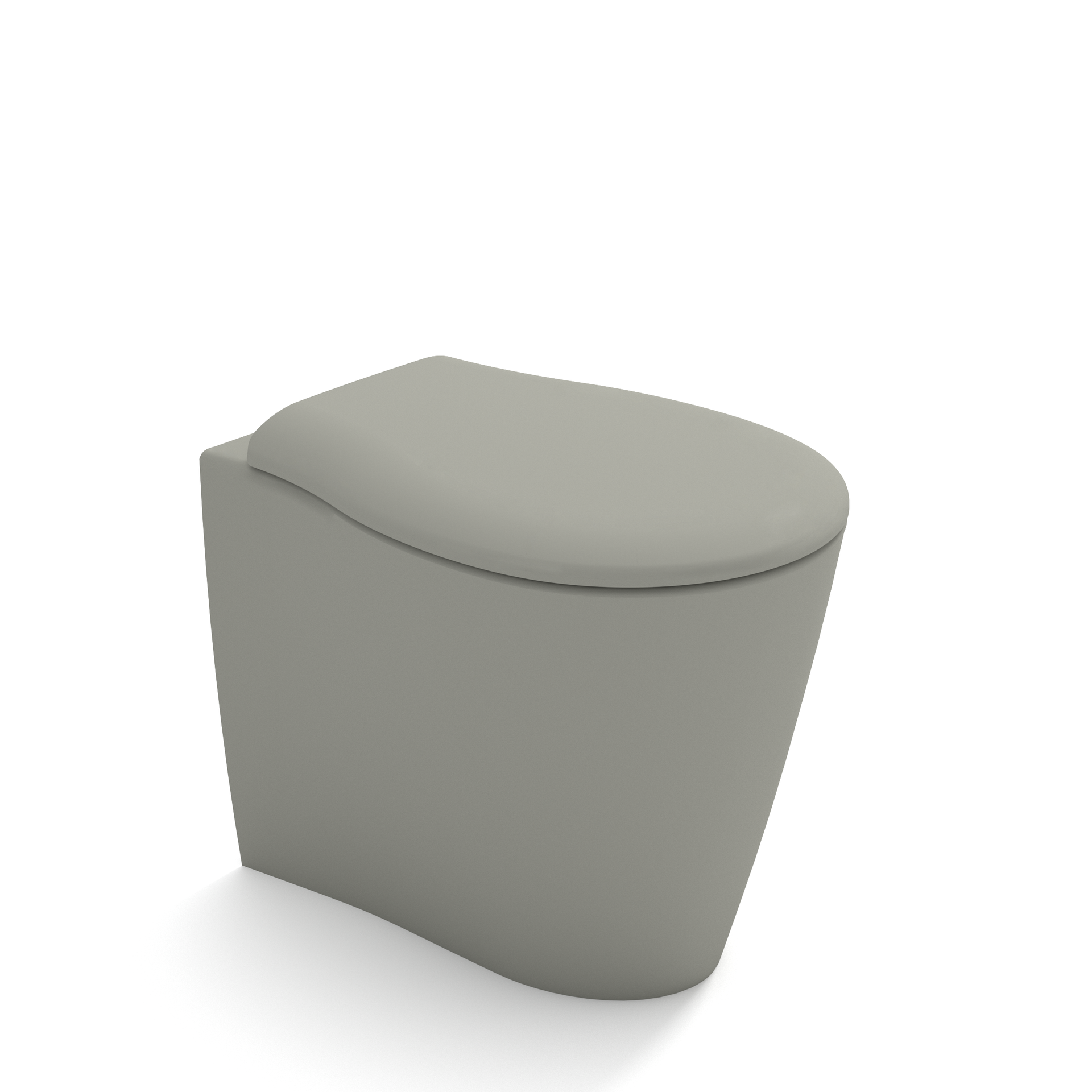 Contenitore grigio con coperchio arrotondato, isolato su sfondo bianco.