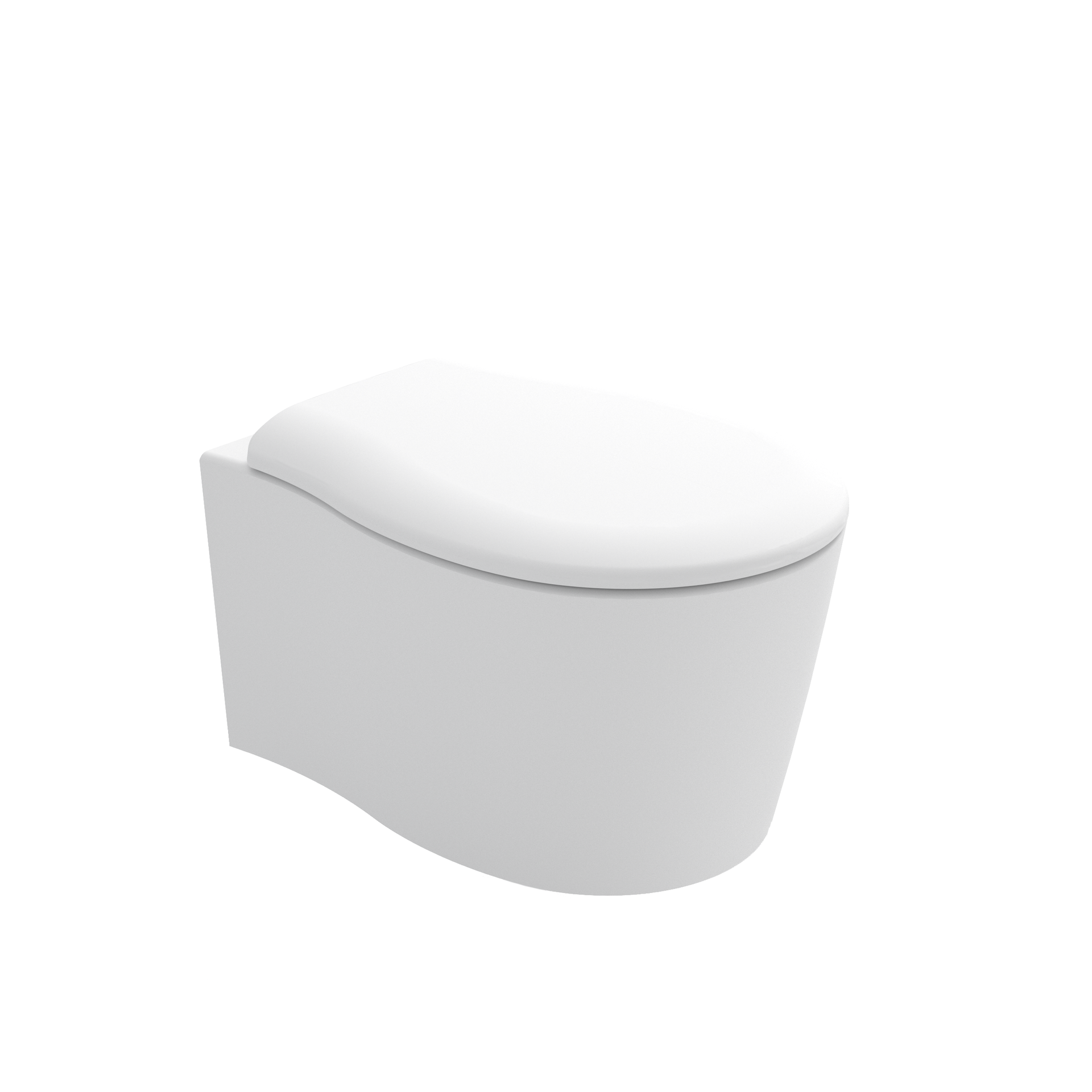 WC moderno bianco con coperchio chiuso su sfondo neutro