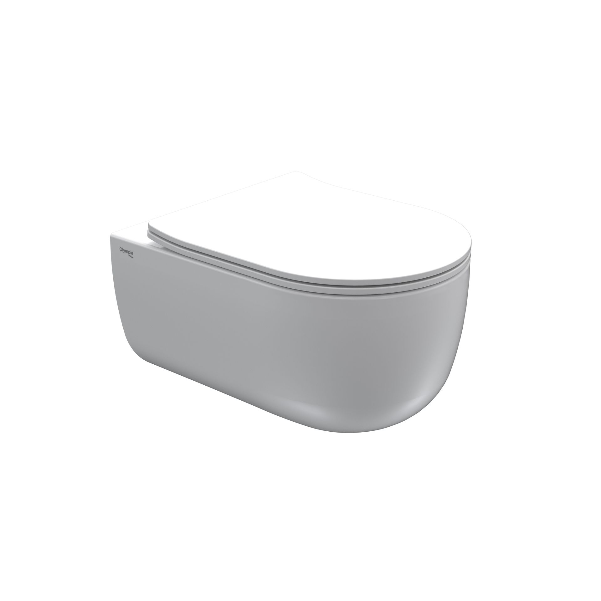 Contenitore portaoggetti curvo di colore grigio con bordo bianco su sfondo bianco uniforme.