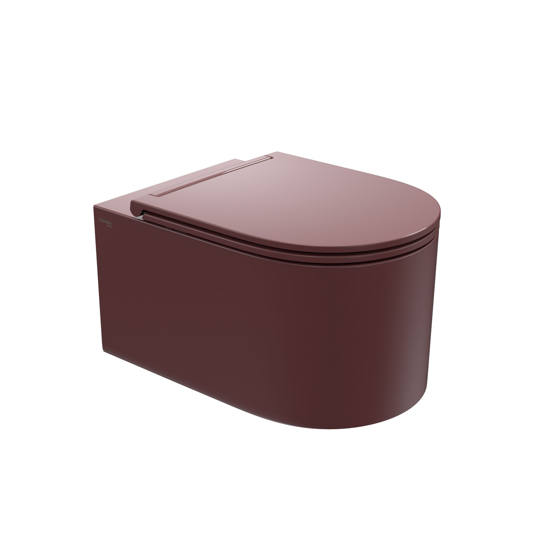 Modello di WC marrone con parte superiore arrotondata su sfondo bianco.