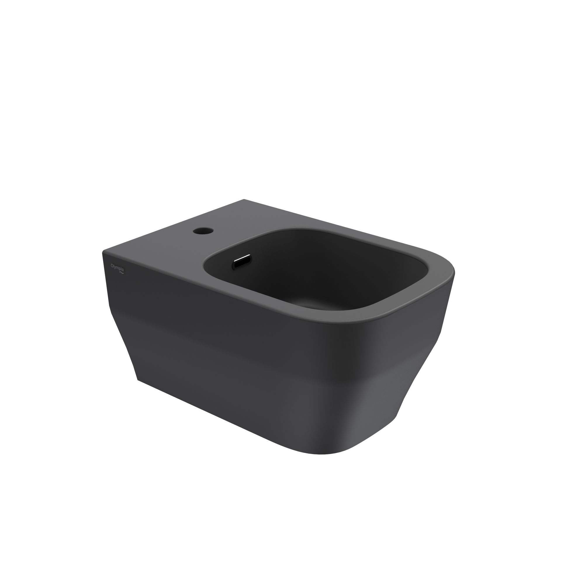 WC bidet moderno nero con lavabo arrotondato su sfondo bianco