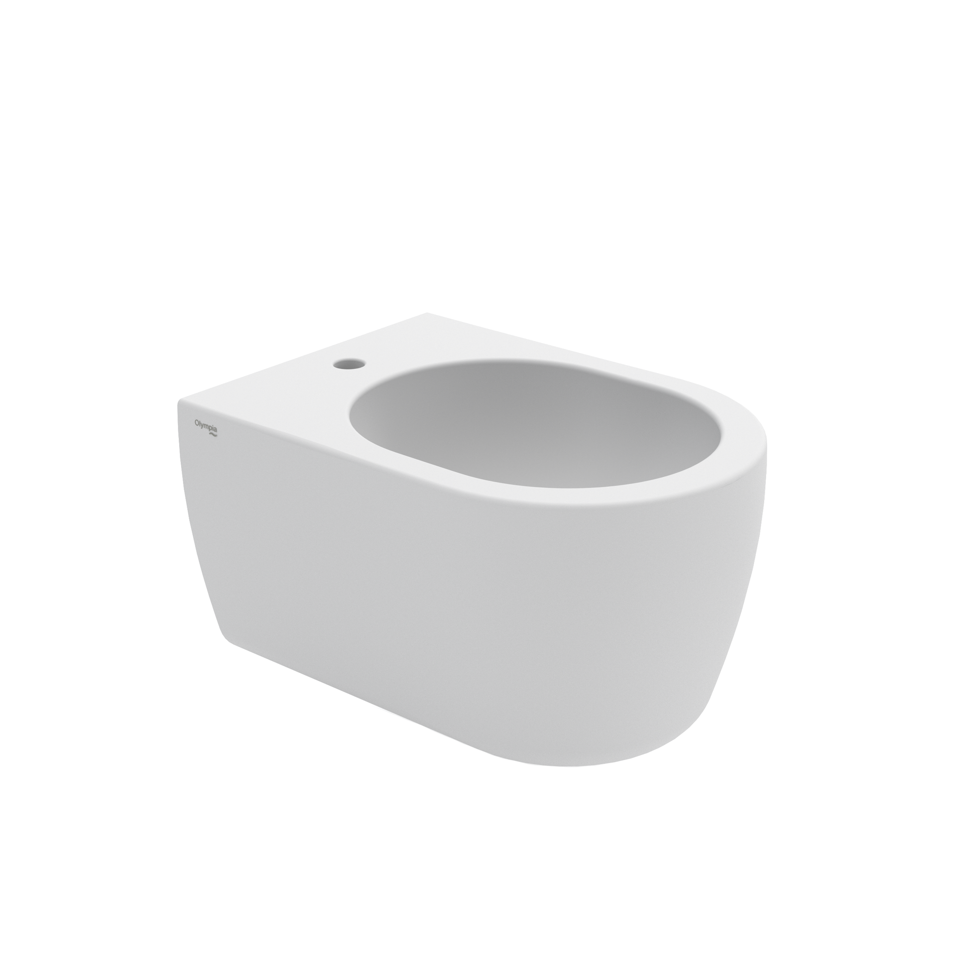 WC sospeso bianco con tazza ovale e scarico a muro