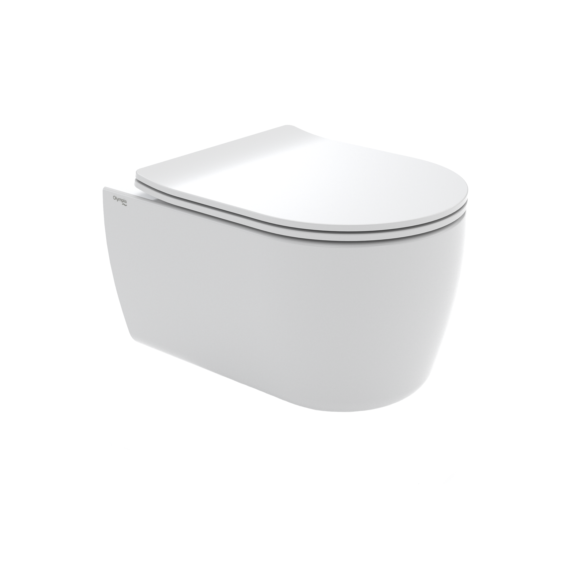 WC sospeso bianco con coperchio chiuso su sfondo neutro.