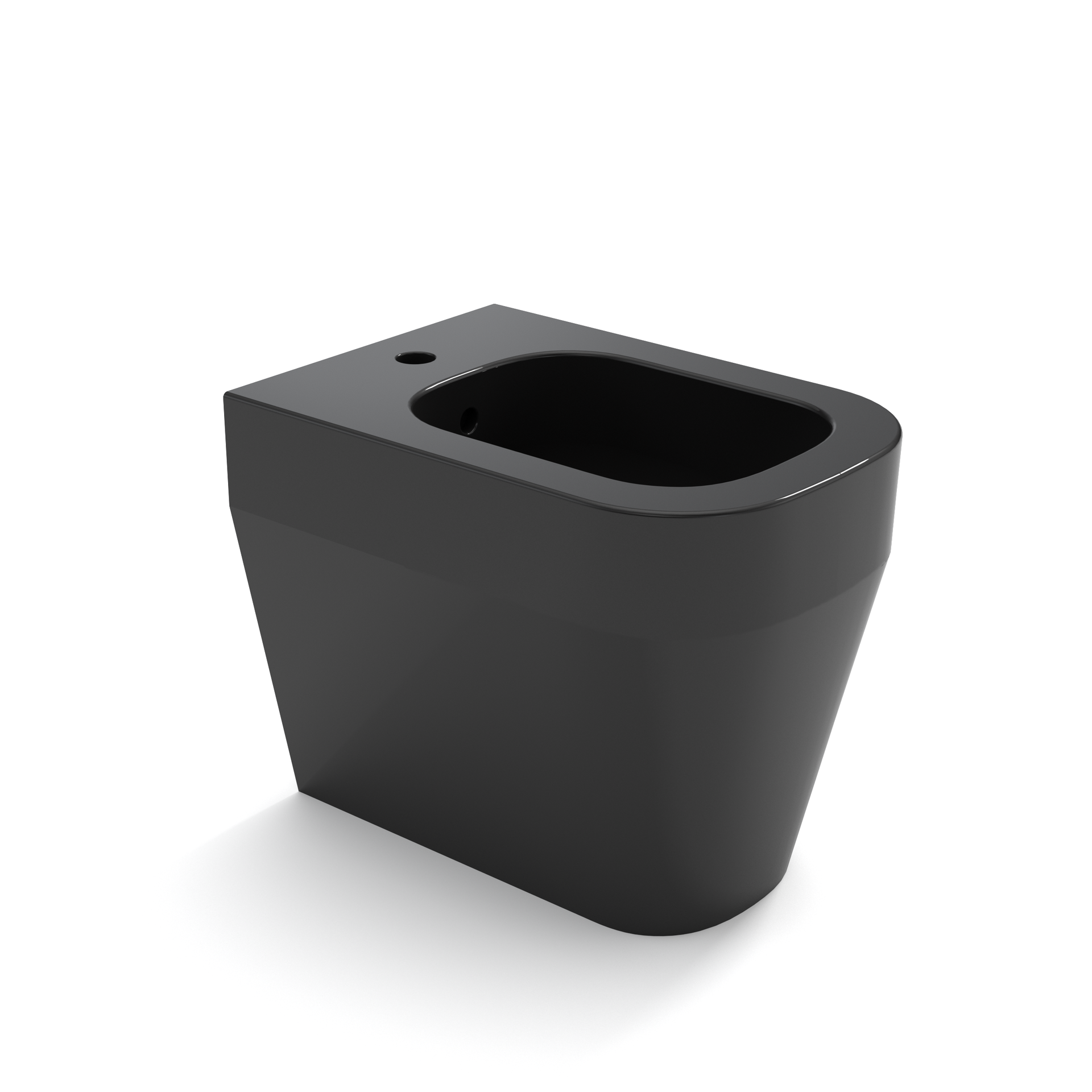 Vaso WC moderno grigio scuro su sfondo bianco