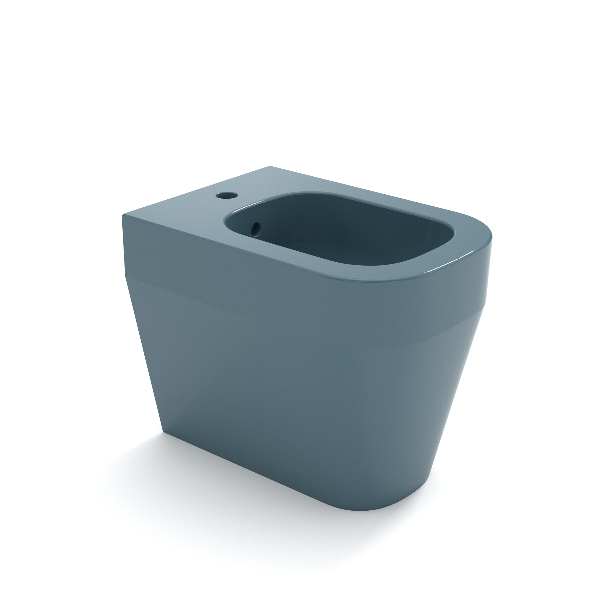 Vaso WC in ceramica grigia su sfondo bianco