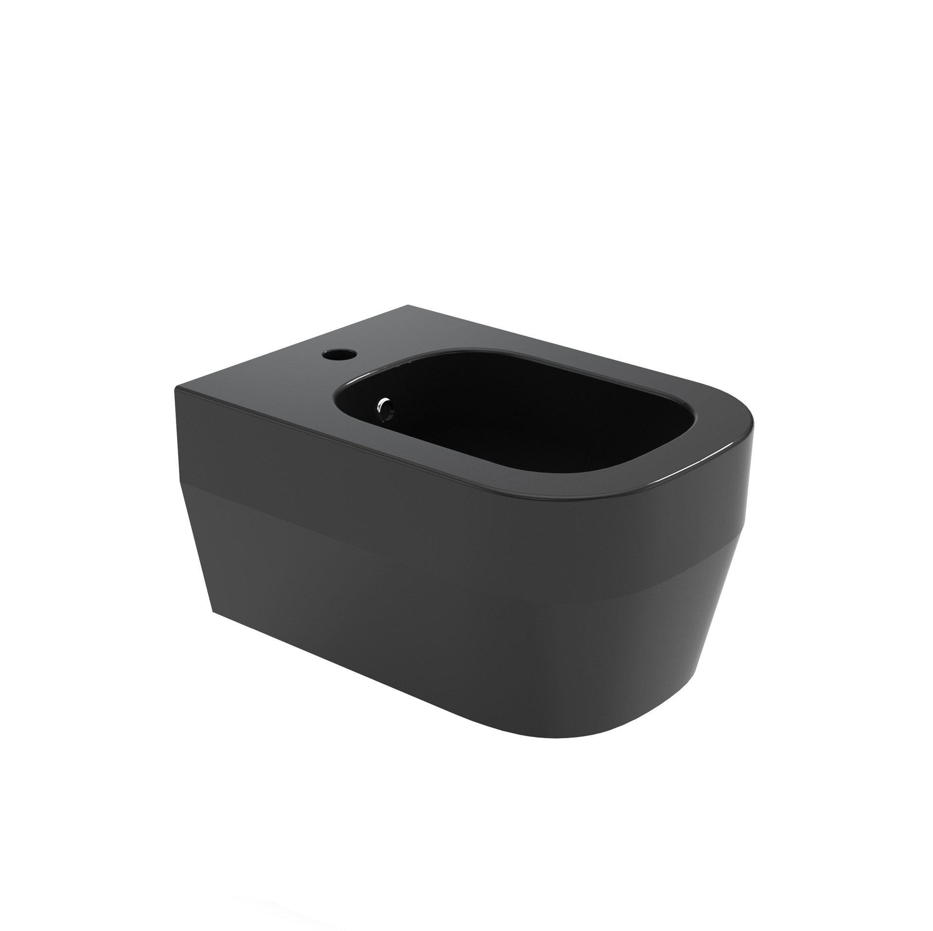 Toilette bidet in ceramica nera su sfondo bianco
