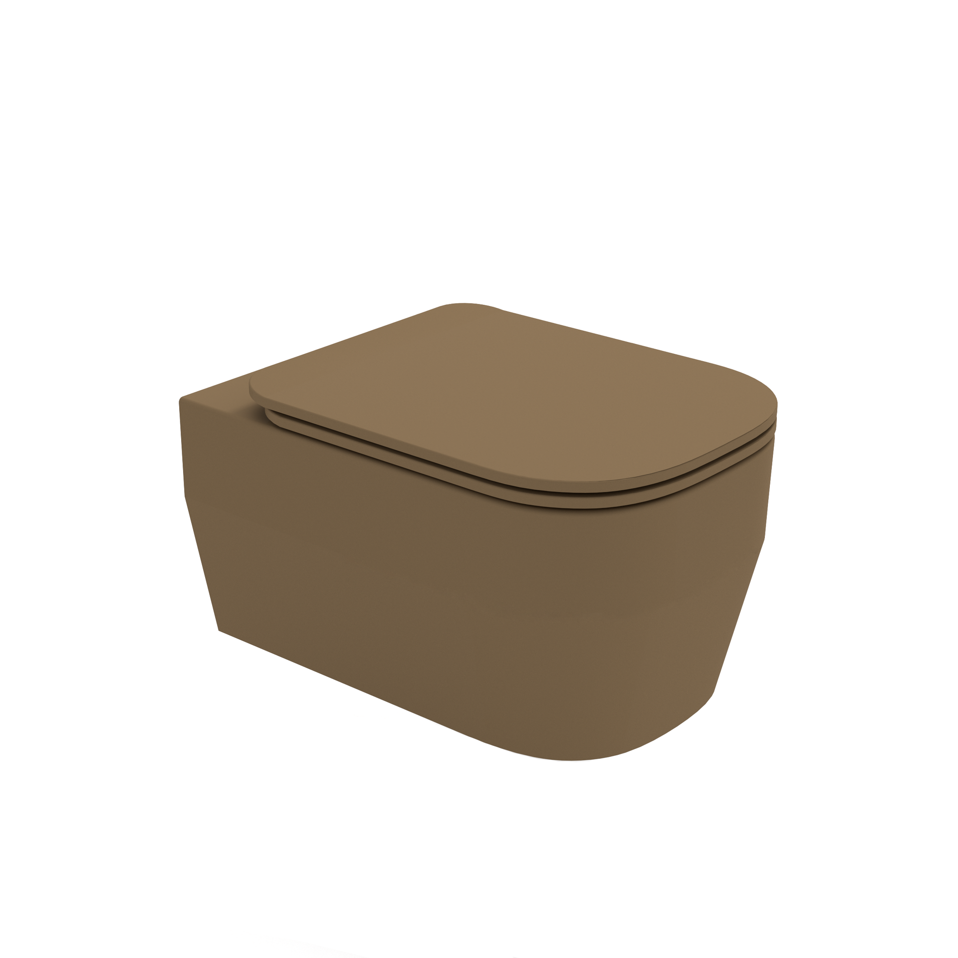 Contenitore marrone con coperchio arrotondato, dal design liscio e minimalista su sfondo bianco.