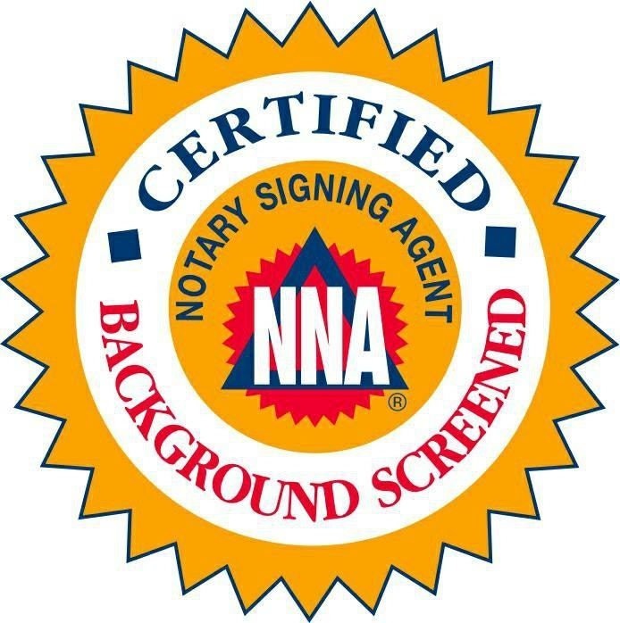 Certified Notary Signing Agent badge with text 