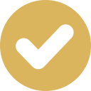 A white check mark in a yellow circle.