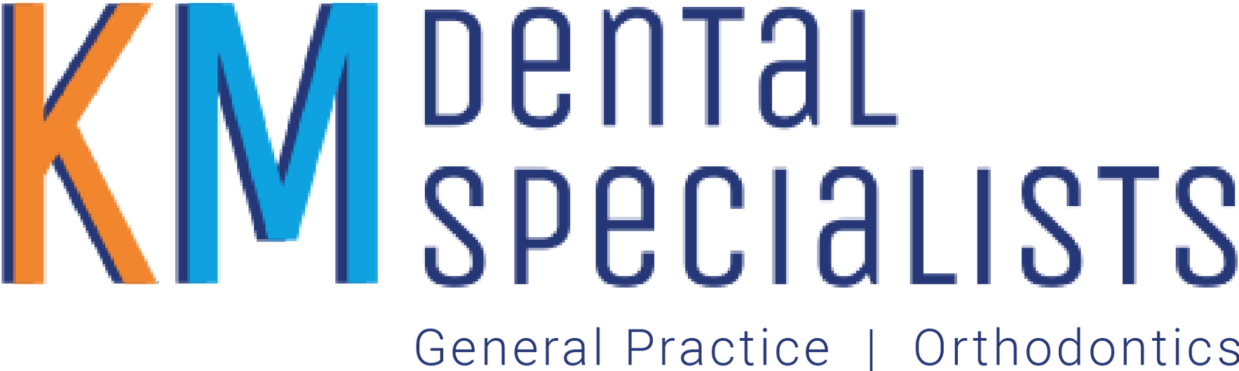 The logo for KM Dental Specialists.