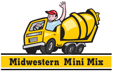 Yellow cement truck with driver waving;