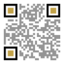 QR code with small yellow-and-black corner markers on a white background