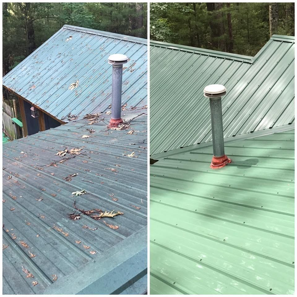 Roof cleaning steel roof cleaning Power Wash Soft Wash Washing Concrete Gutter