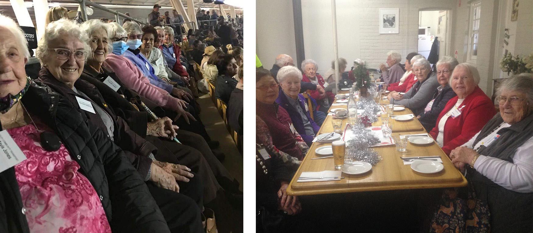 Senior Women Sitting On The Dining Table and  Othe Senior Women  Sitting On The Event — Social Outings for Seniors in Tamworth, NSW