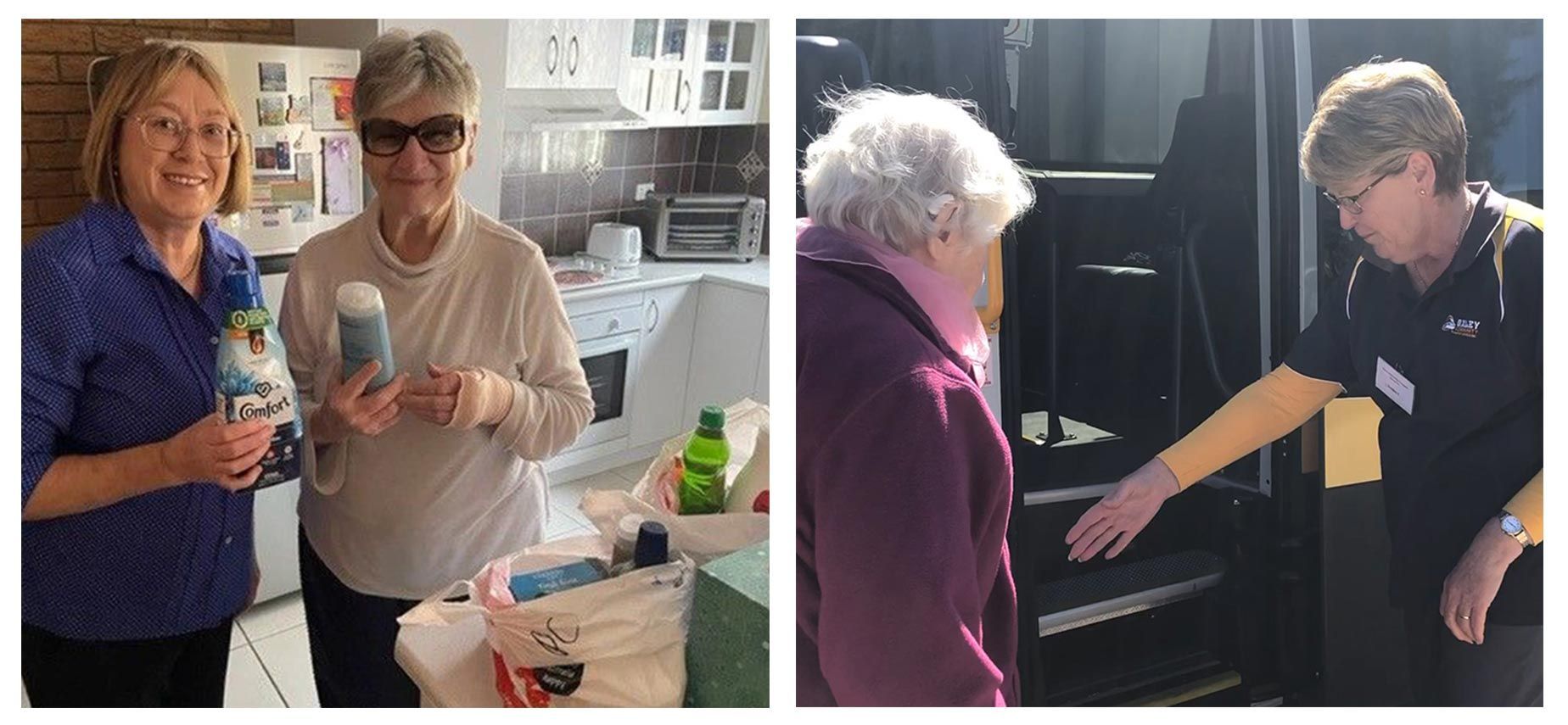 Two Old Women In The Kitchen And One Old Women Riding A Bus — Social Outings for Seniors in Tamworth, NSW