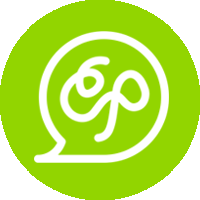 Un círculo verde con una letra blanca ep dentro.