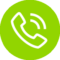 Un icono de teléfono blanco en un círculo verde.