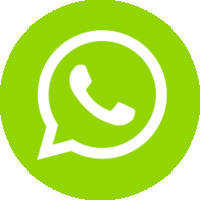 Un icono de WhatsApp blanco en un círculo verde sobre un fondo blanco.