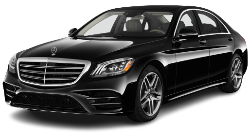 A black mercedes benz s class is shown on a white background.