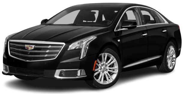 A black cadillac is shown on a white background.