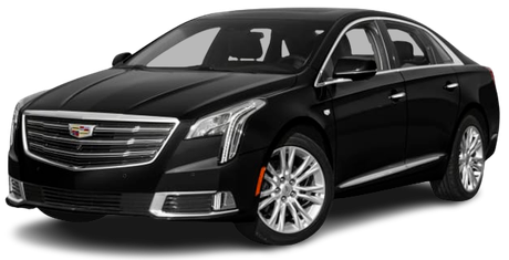 A black cadillac is shown on a white background.