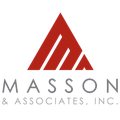 Red and white logo with 
