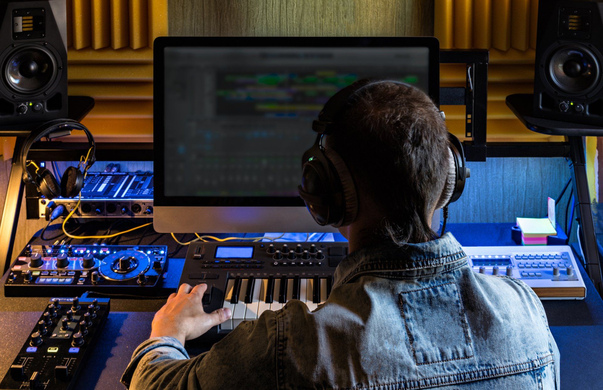 Man Produce Electronic Music in Studio — Dubuque, IA — Master's Image