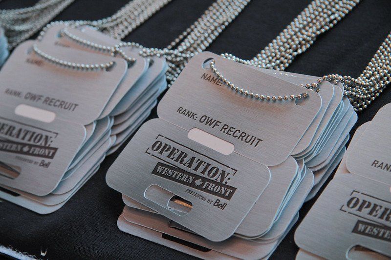 A bunch of tags that say operation western front on them