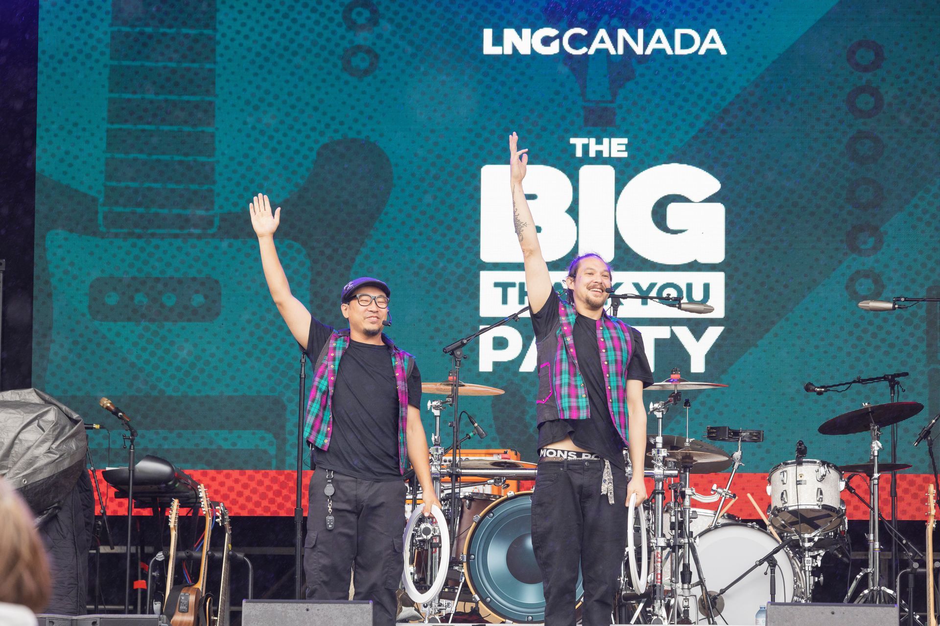 Two people on stage at 