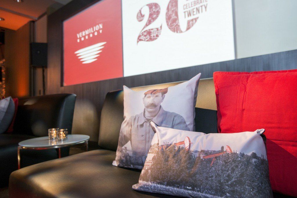 A couch with a picture of a man on it