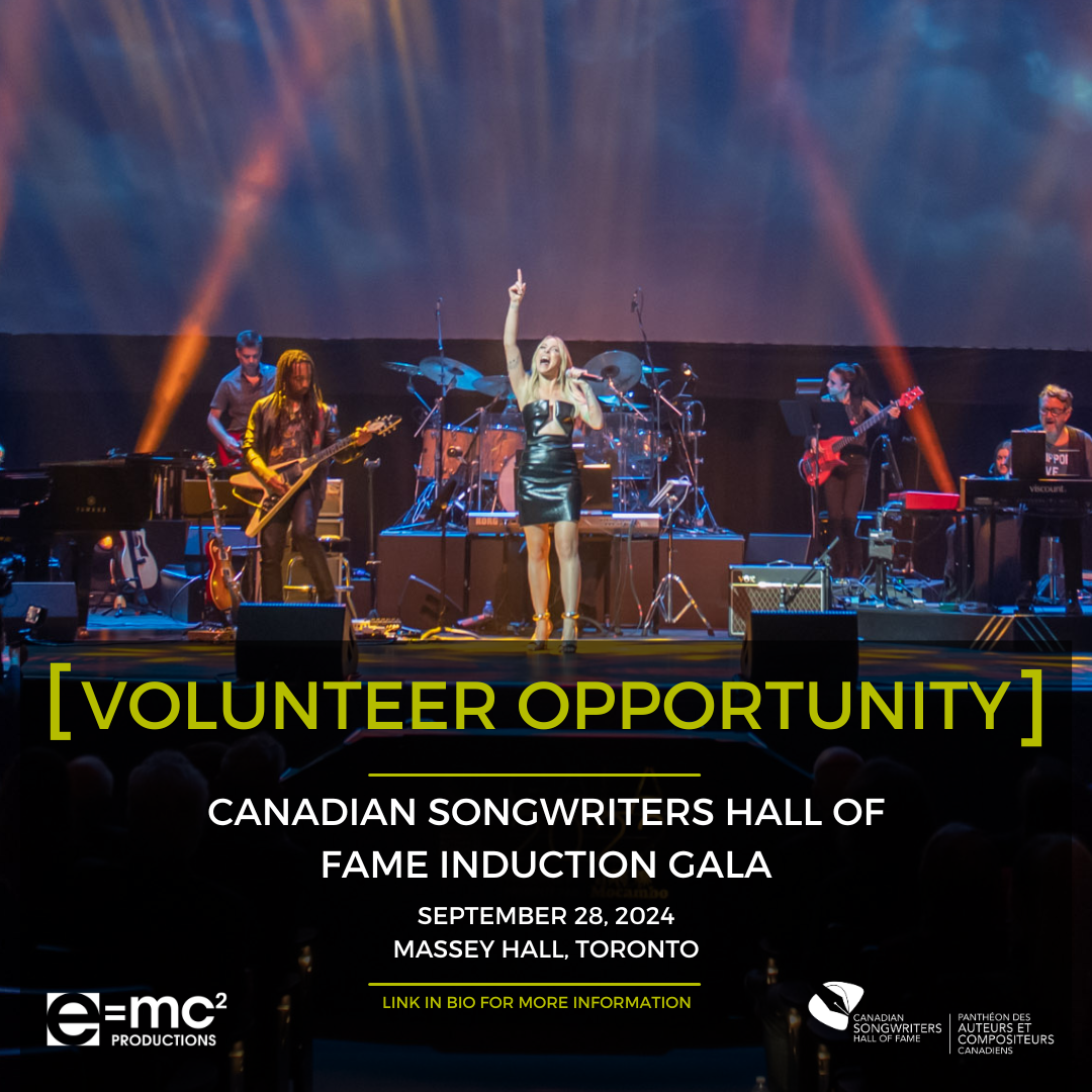 A poster for the canadian songwriters hall of fame induction gala
