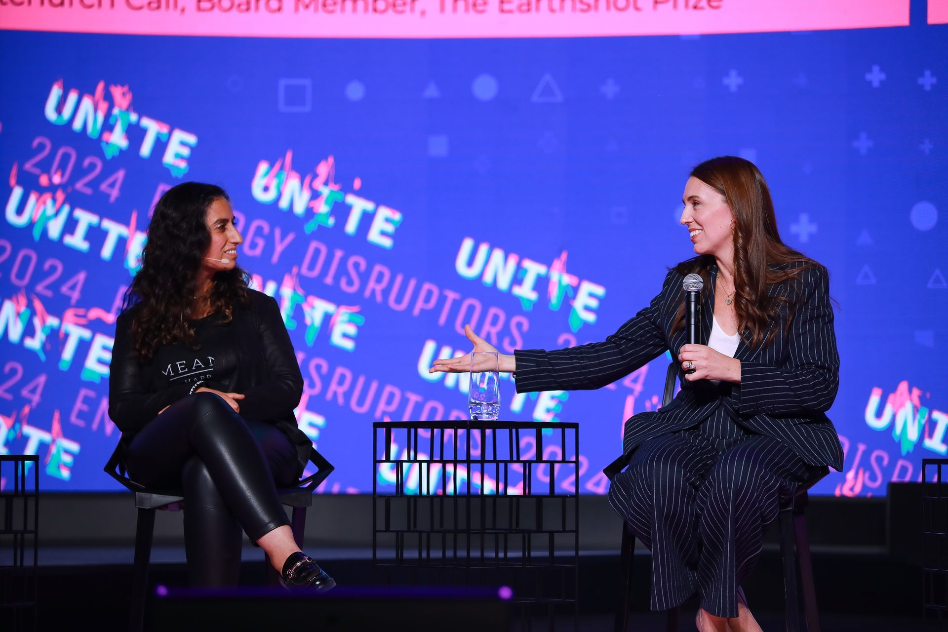 Two women on stage at 