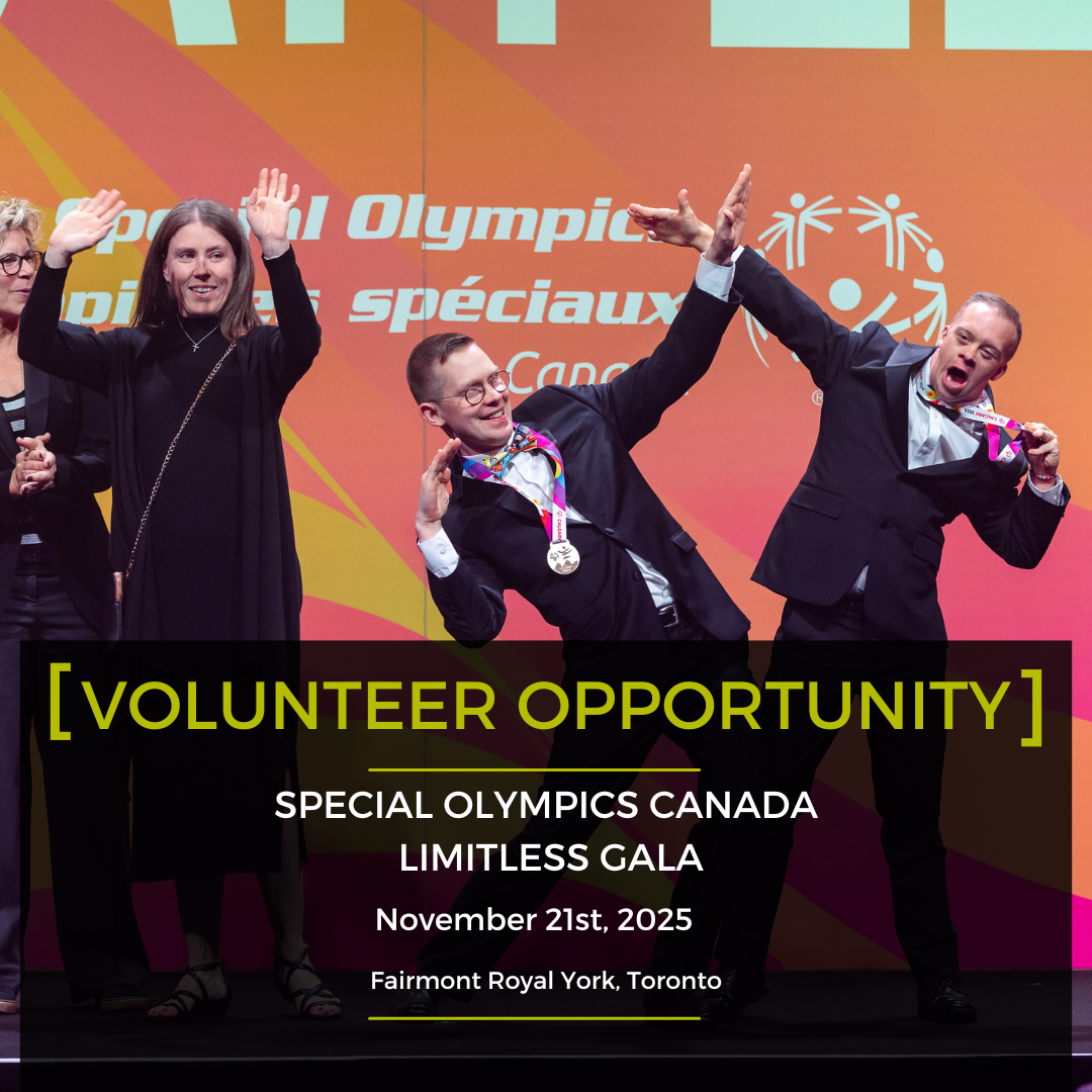 Volunteer opportunity for Special Olympics Canada Limitless Gala in Toronto, November 2025. People celebrating.