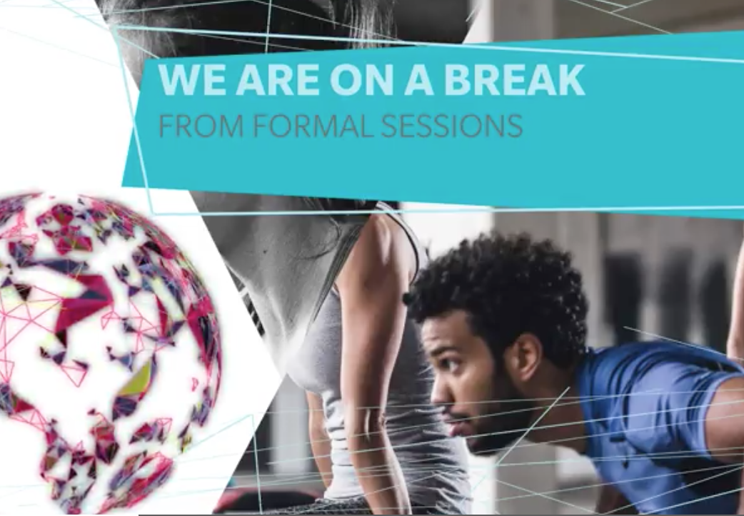 A man and a woman are on a break from formal sessions