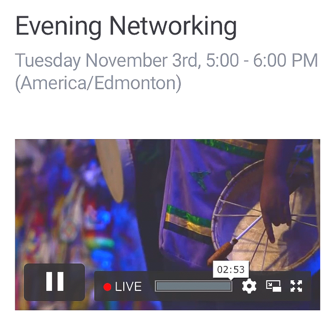 A screenshot of a video titled evening networking