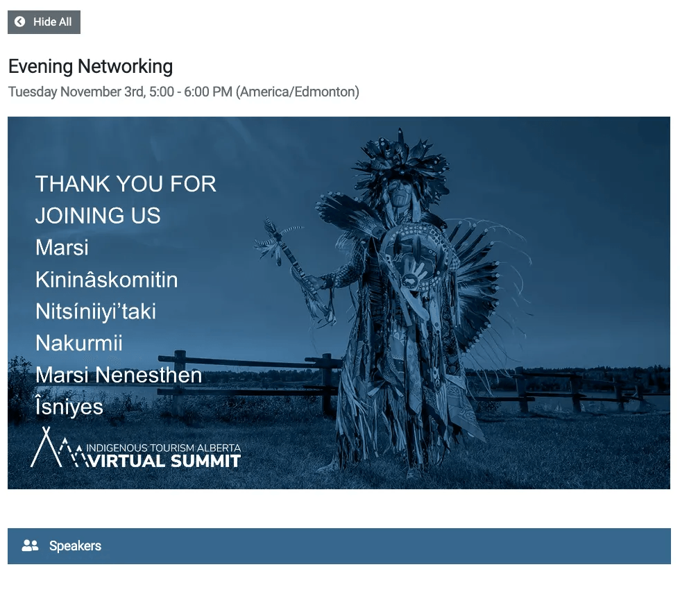 A poster for a virtual summit that says thank you for joining us